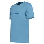 CP Company Text Logo T-Shirt in Aegean Blue