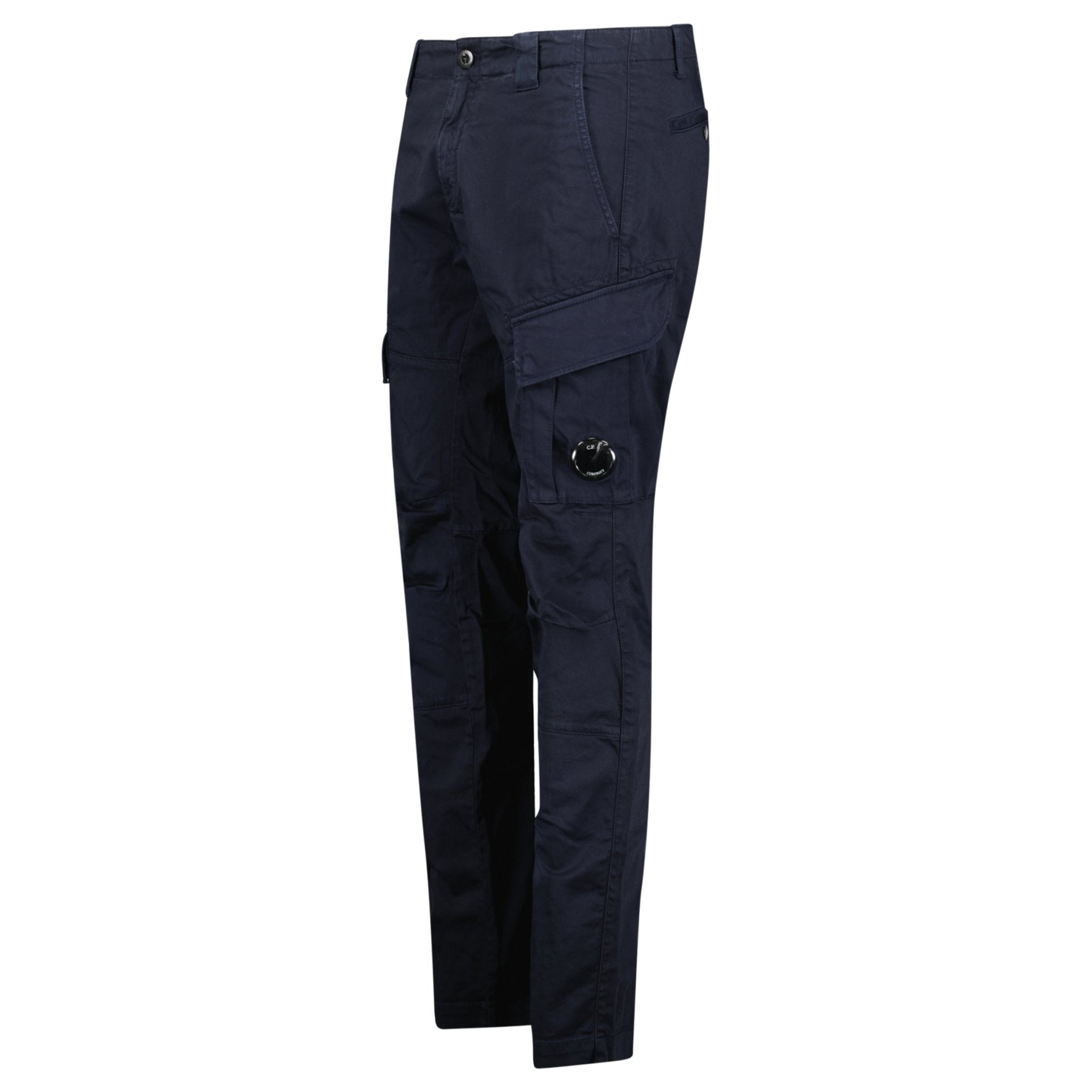 CP Company Ergonomic Stretch Sateen Cargo Lens Pants in Total Eclipse