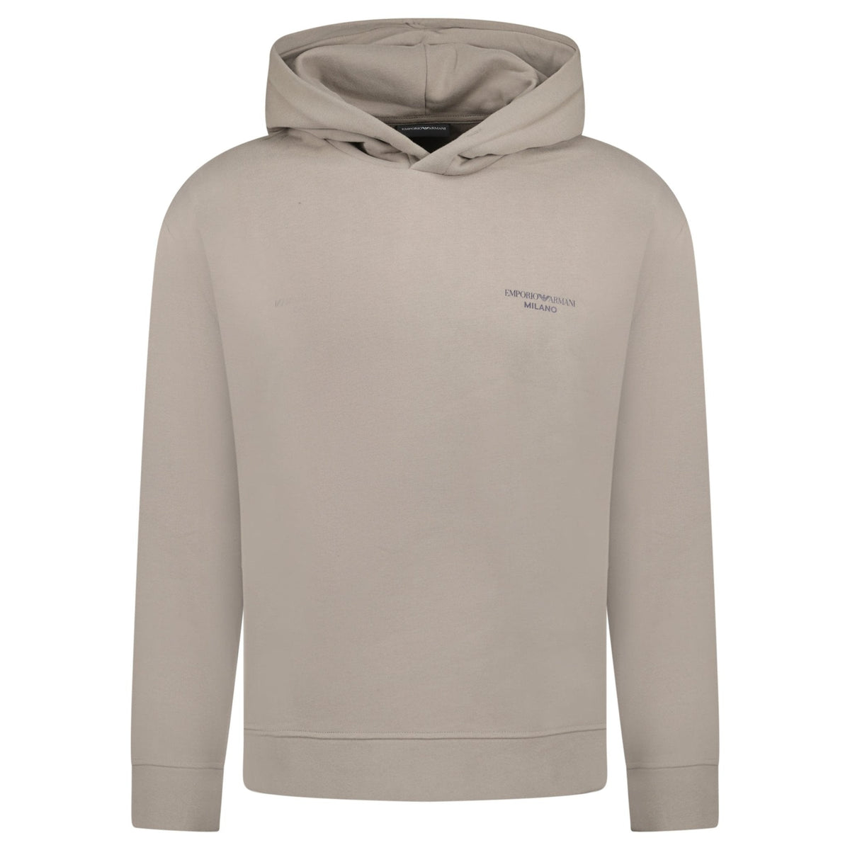 Emporio Armani Front & Back Print Hooded Sweatshirt Grey
