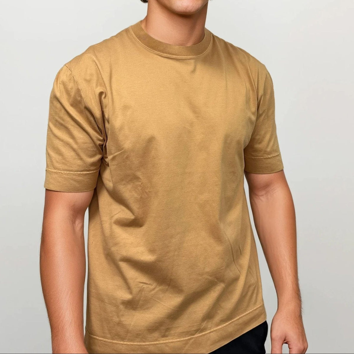 Gran Sasso Cotton Crewneck T-Shirt in Orange