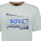 Hugo Boss Light Blue Cotton Jersey Artwork T-shirt