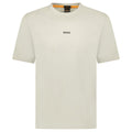 Hugo Boss Relaxed-Fit T-Shirt in Stretch Cotton with Logo Print Beige