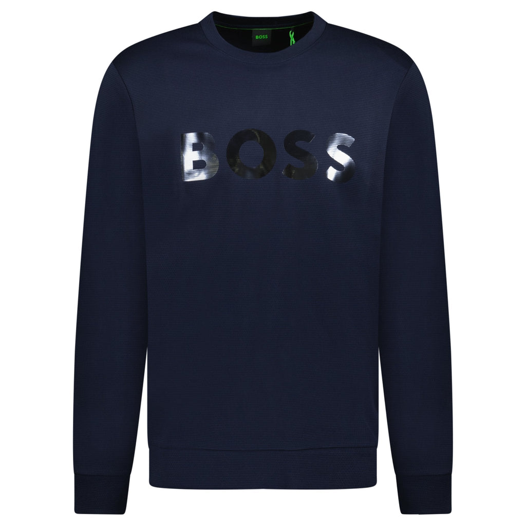 Hugo Boss Salbo Mirror Crewneck Sweatshirt Navy