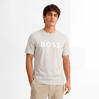 Hugo Boss Thinking 1 Logo T-Shirt in Light Grey