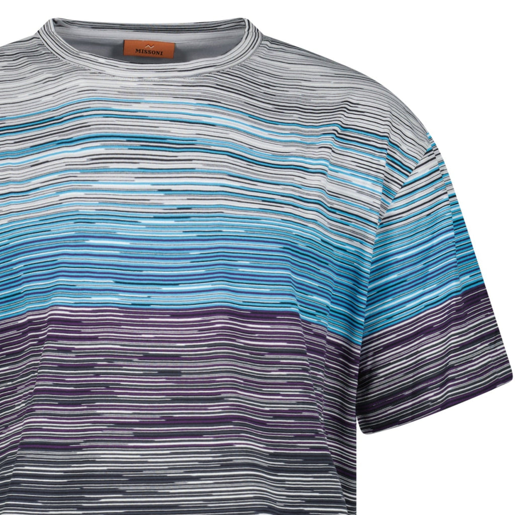 Missoni Space Dye Short Sleeve Stripe T-Shirt Dark Grey
