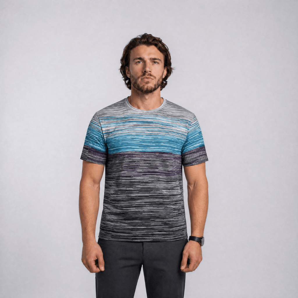 Missoni Space Dye Short Sleeve Stripe T-Shirt Dark Grey