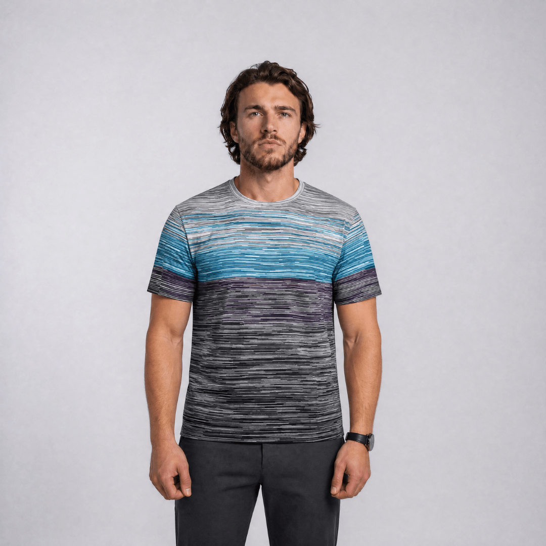 Missoni Space Dye Short Sleeve Stripe T-Shirt Dark Grey