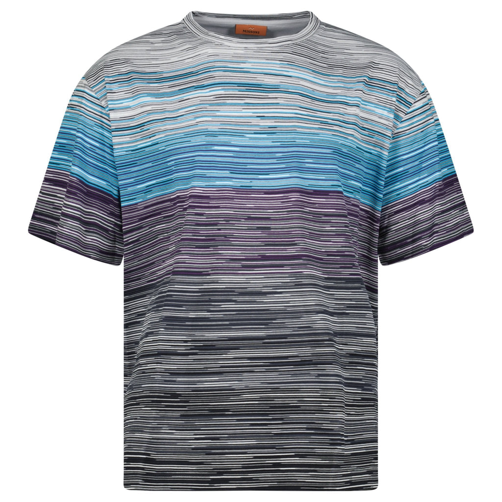 Missoni Space Dye Short Sleeve Stripe T-Shirt Dark Grey