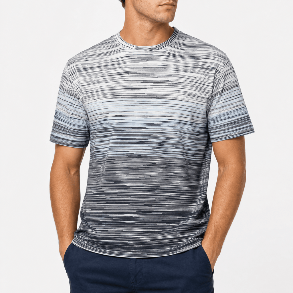 Missoni Space-Dyed Slub Cotton T-Shirt in Light Blue