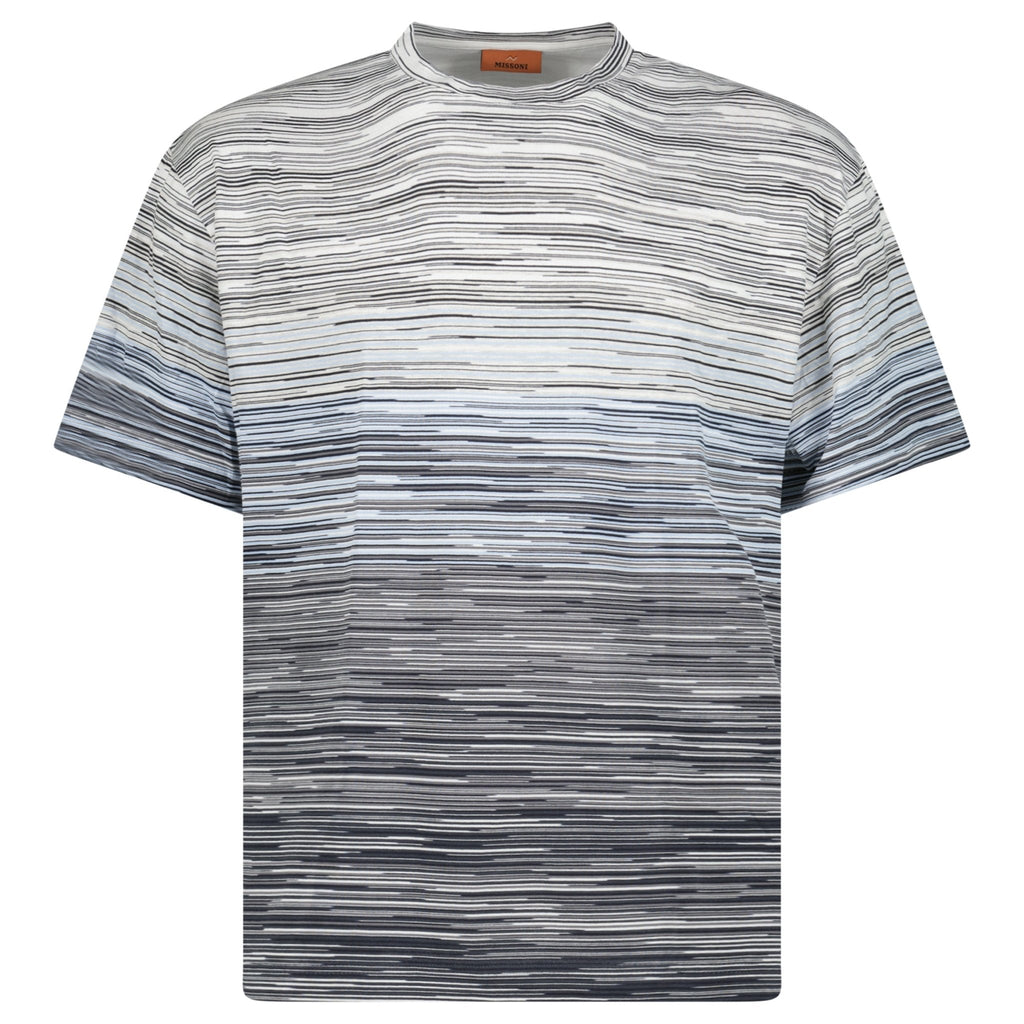 Missoni Space-Dyed Slub Cotton T-Shirt in Light Blue