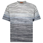 Missoni Space-Dyed Slub Cotton T-Shirt in Light Blue