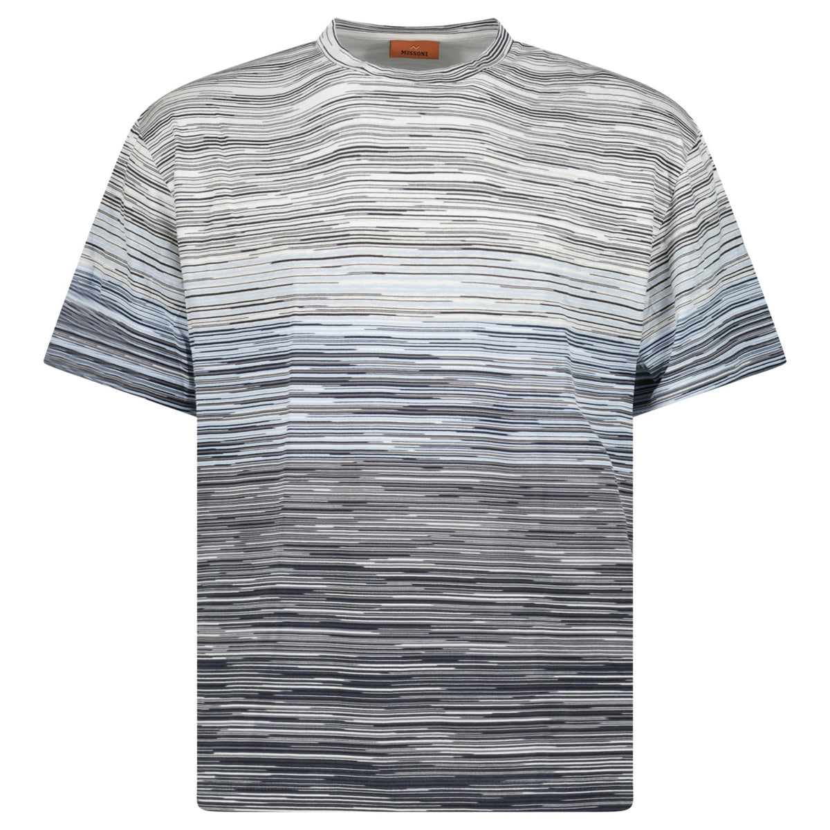 Missoni Space-Dyed Slub Cotton T-Shirt in Light Blue