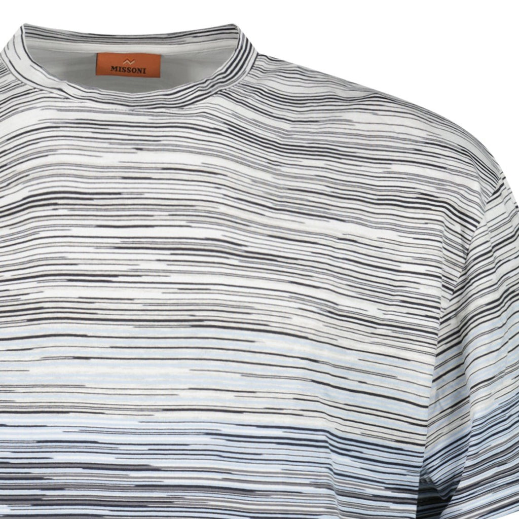 Missoni Space-Dyed Slub Cotton T-Shirt in Light Blue