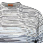 Missoni Space-Dyed Slub Cotton T-Shirt in Light Blue