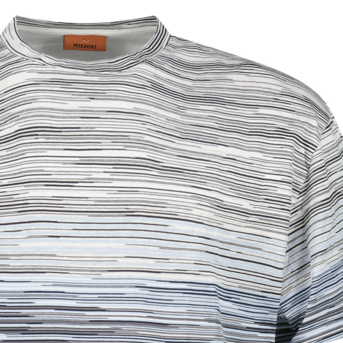 Missoni Space-Dyed Slub Cotton T-Shirt in Light Blue