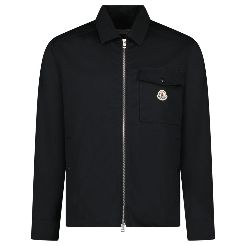 Moncler Cotton Blend Gabardine Shirt Jacket in Black
