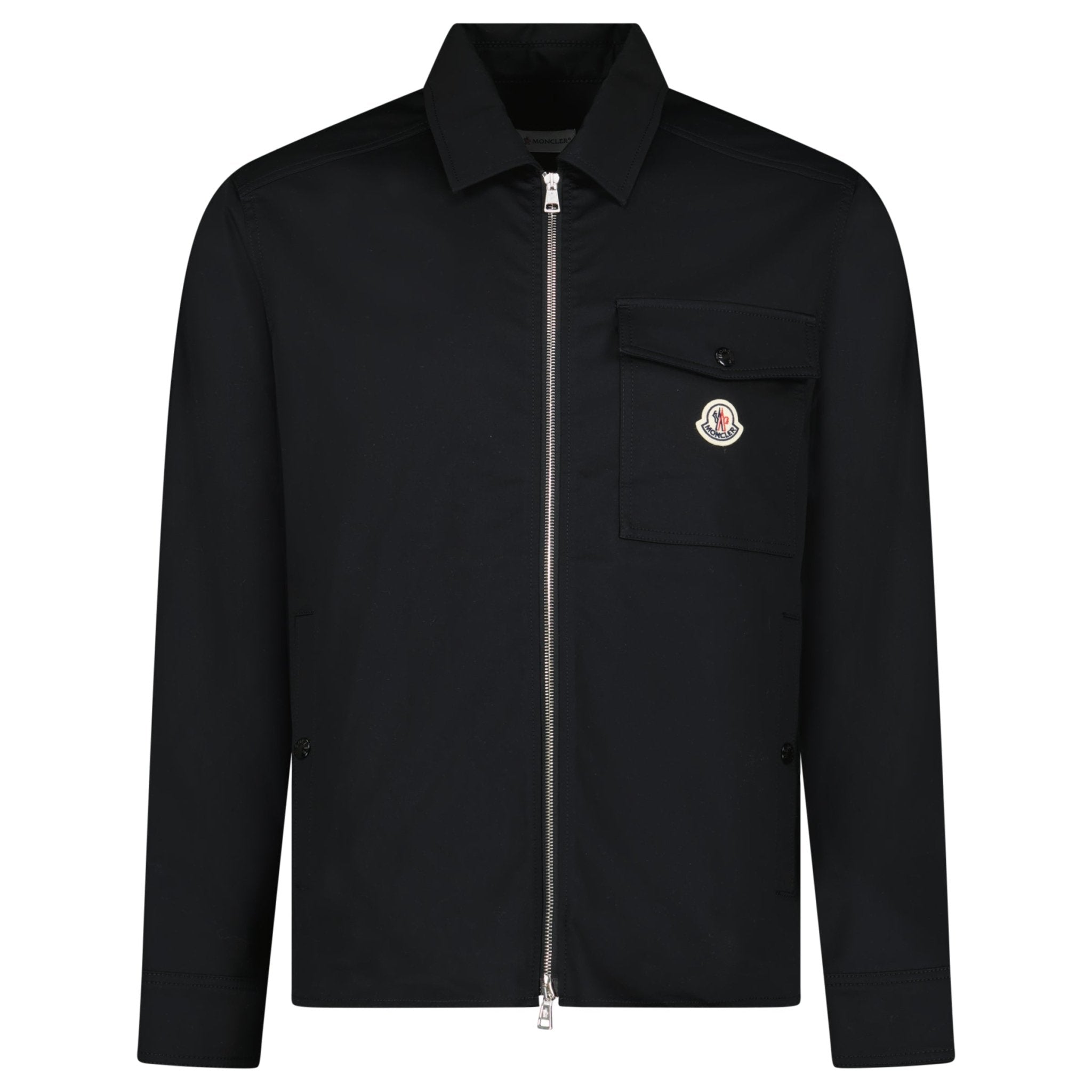 Moncler Cotton Blend Gabardine Shirt Jacket in Black
