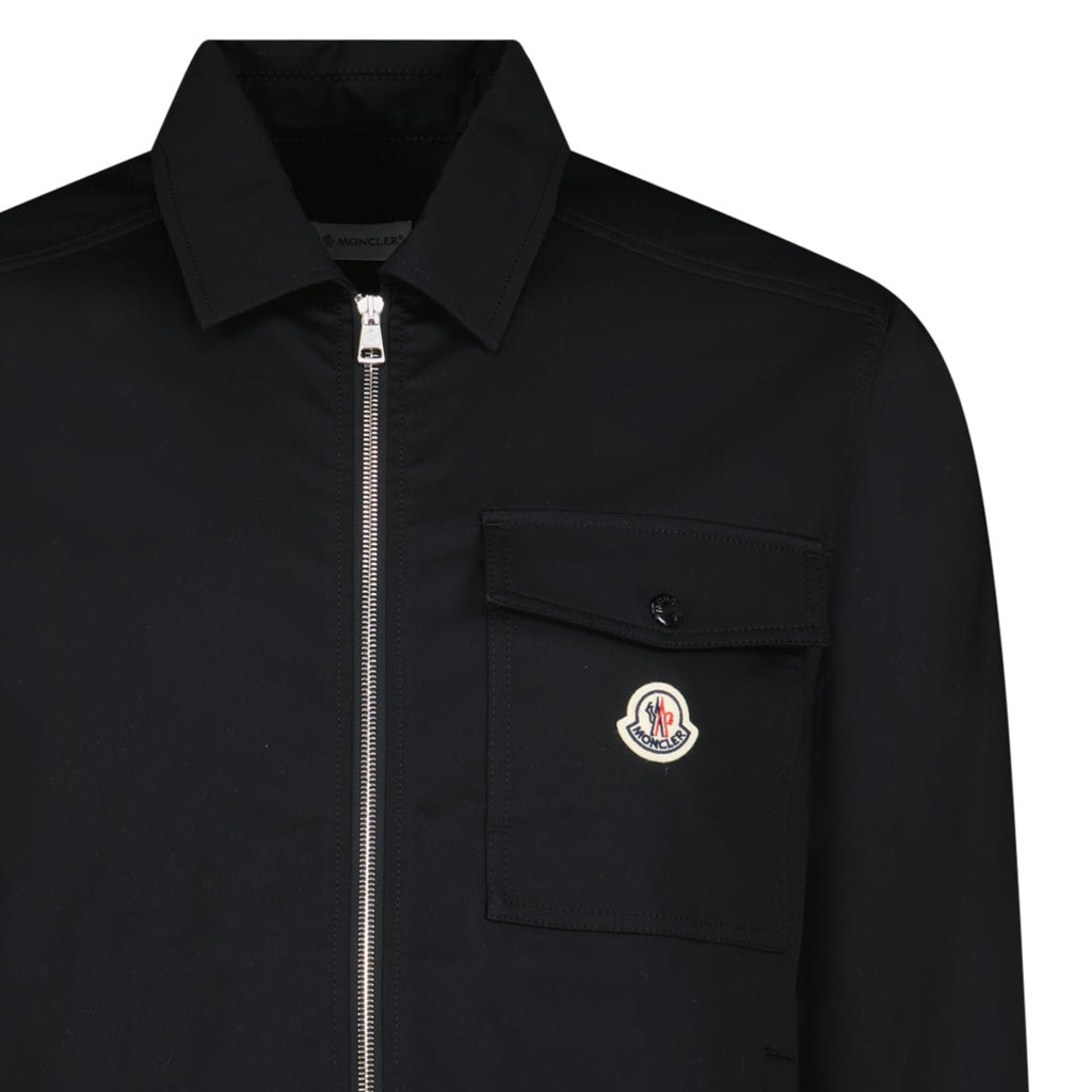 Moncler Cotton Blend Gabardine Shirt Jacket in Black