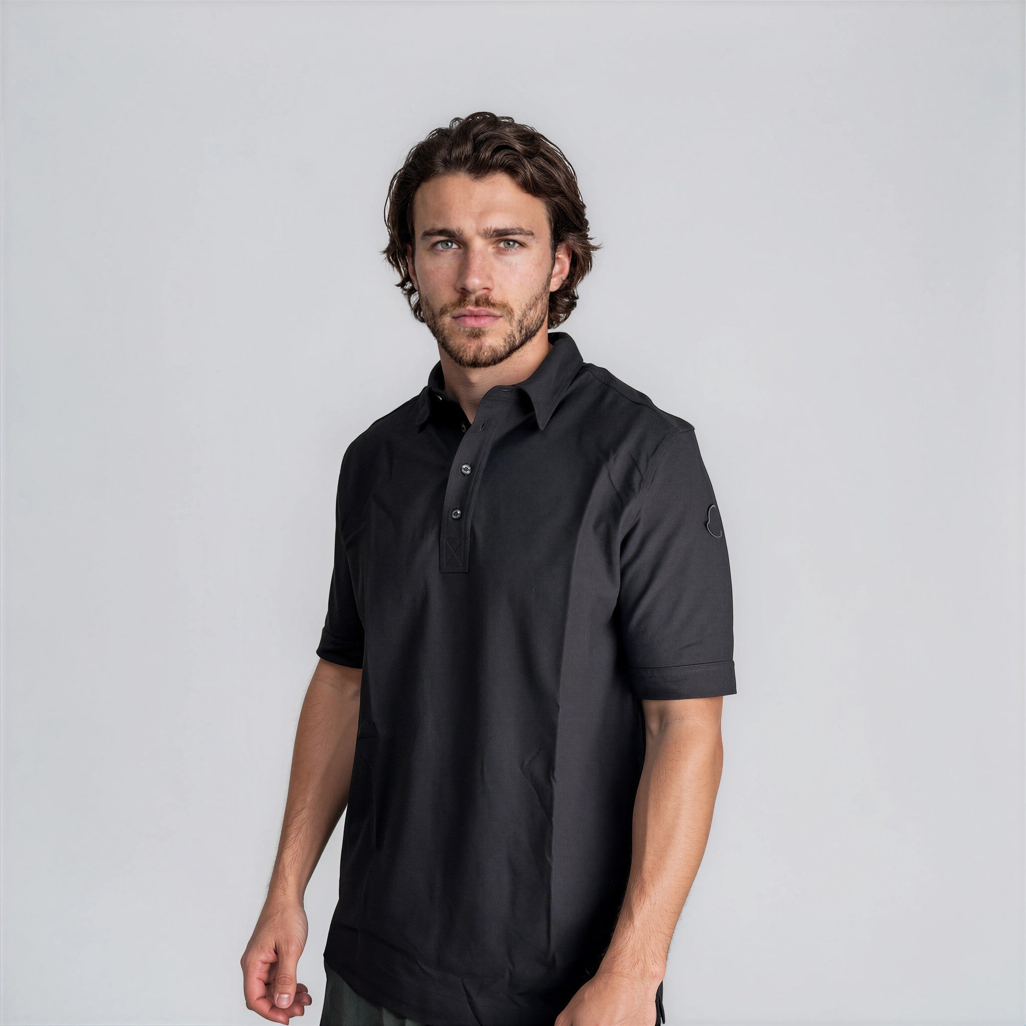 Moncler Edit Short Sleeve Polo Shirt in Black