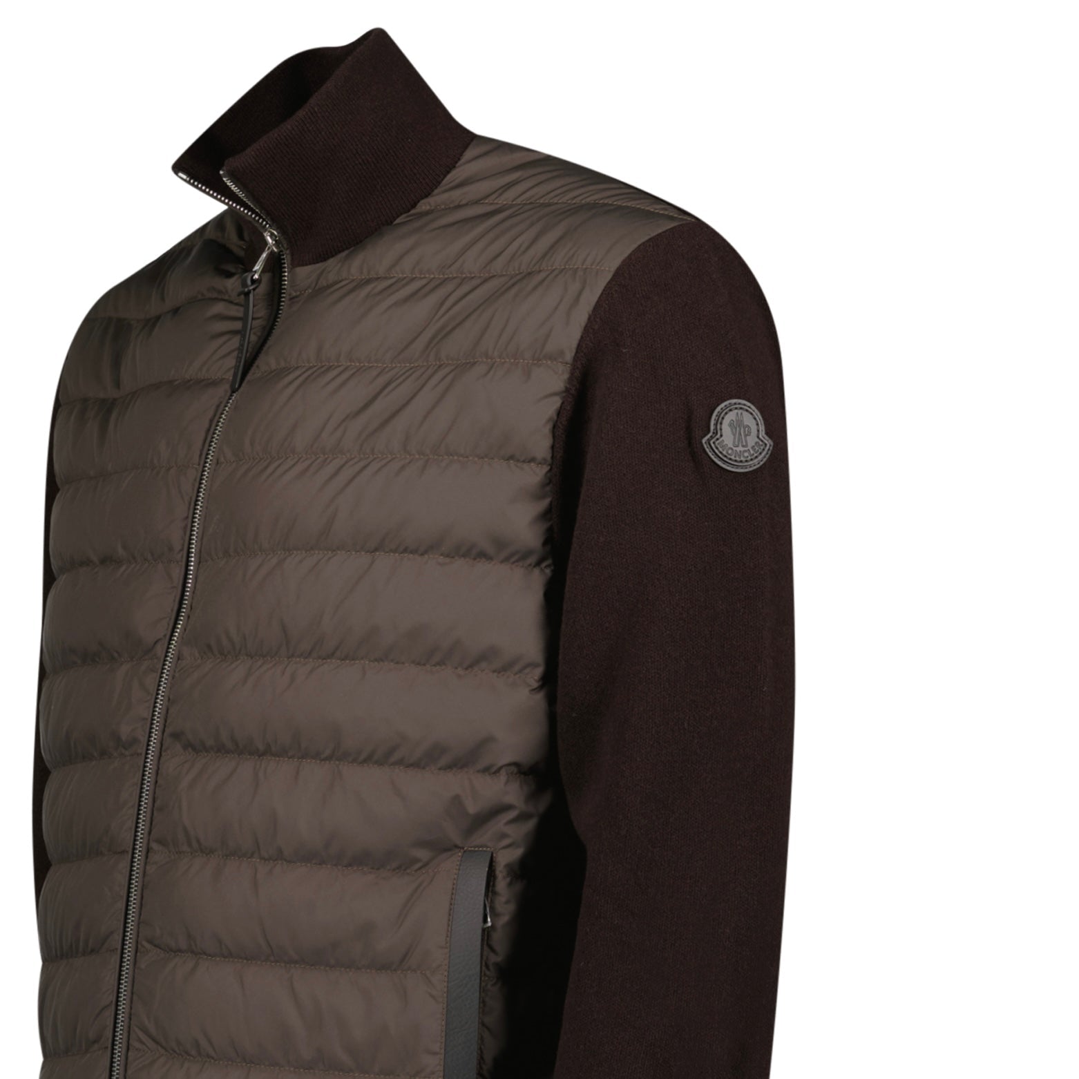 Moncler Full Zip Padded Cardigan in Brown