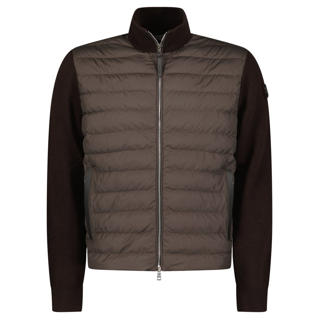 Moncler Full Zip Padded Cardigan in Brown