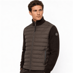 Moncler Full Zip Padded Cardigan in Brown