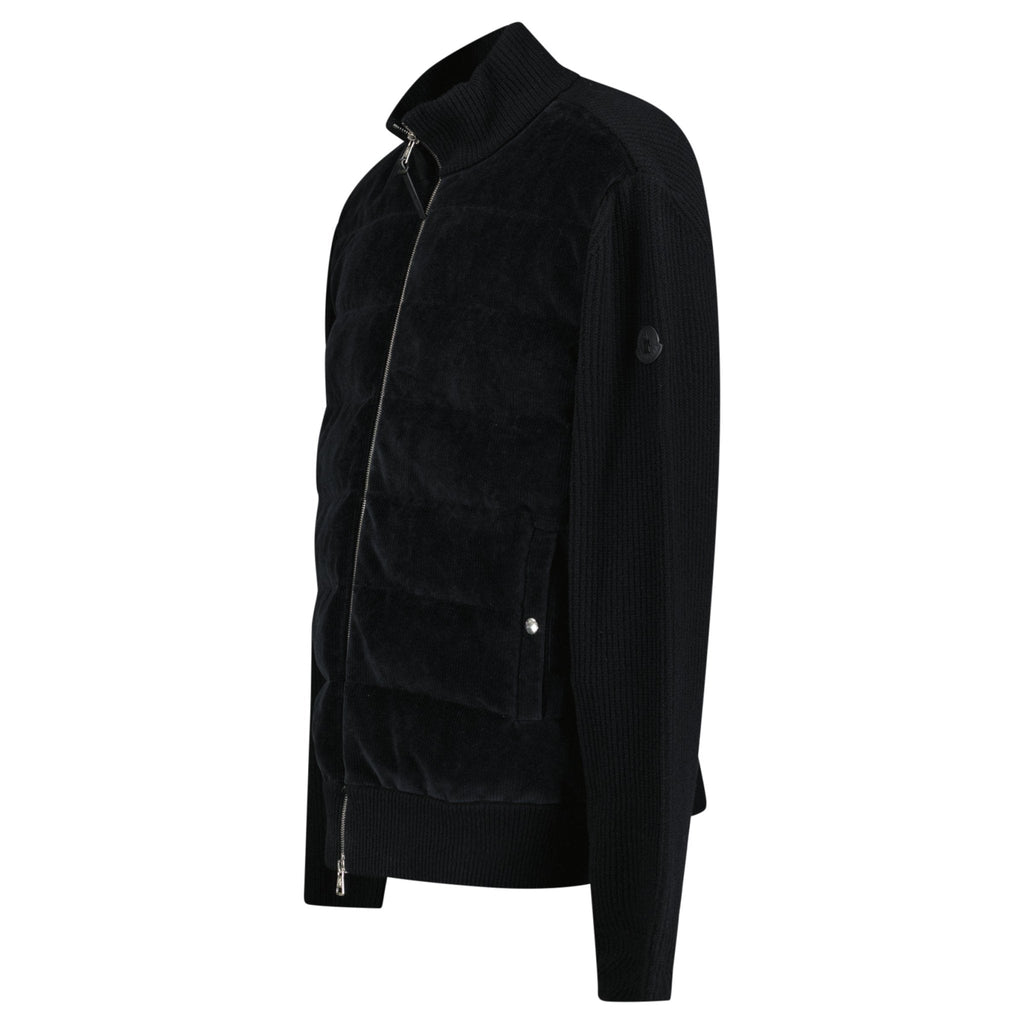 Moncler High-Neck Zip-Up Down Jacket in Black