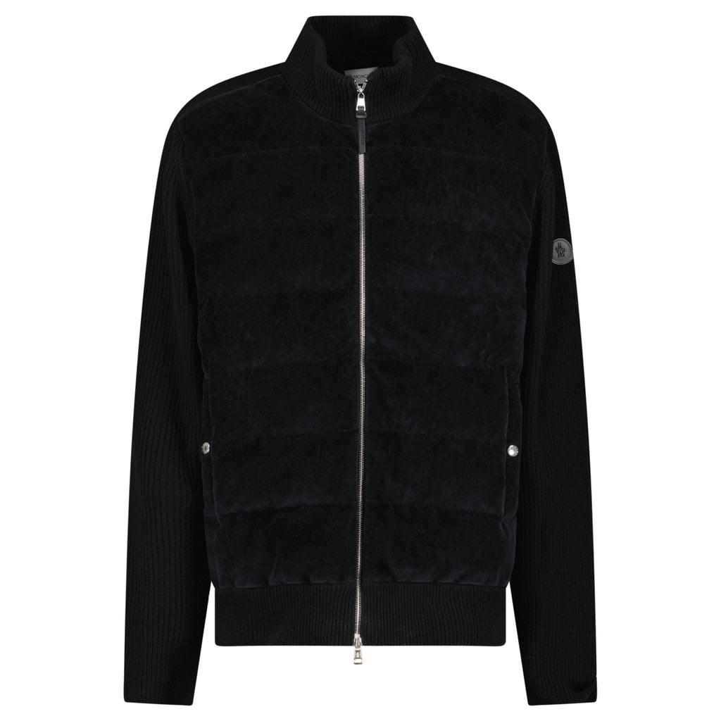 Moncler High-Neck Zip-Up Down Jacket in Black