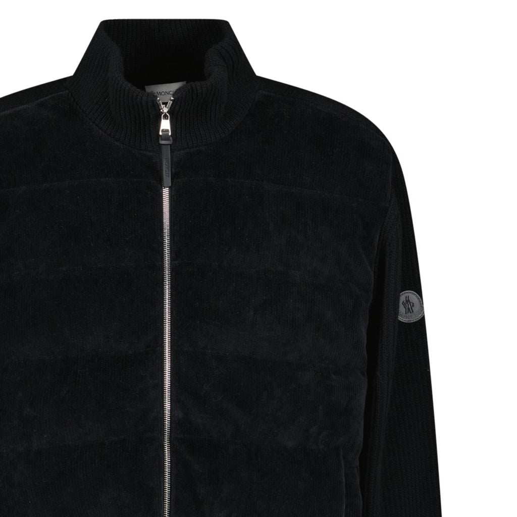 Moncler High-Neck Zip-Up Down Jacket in Black