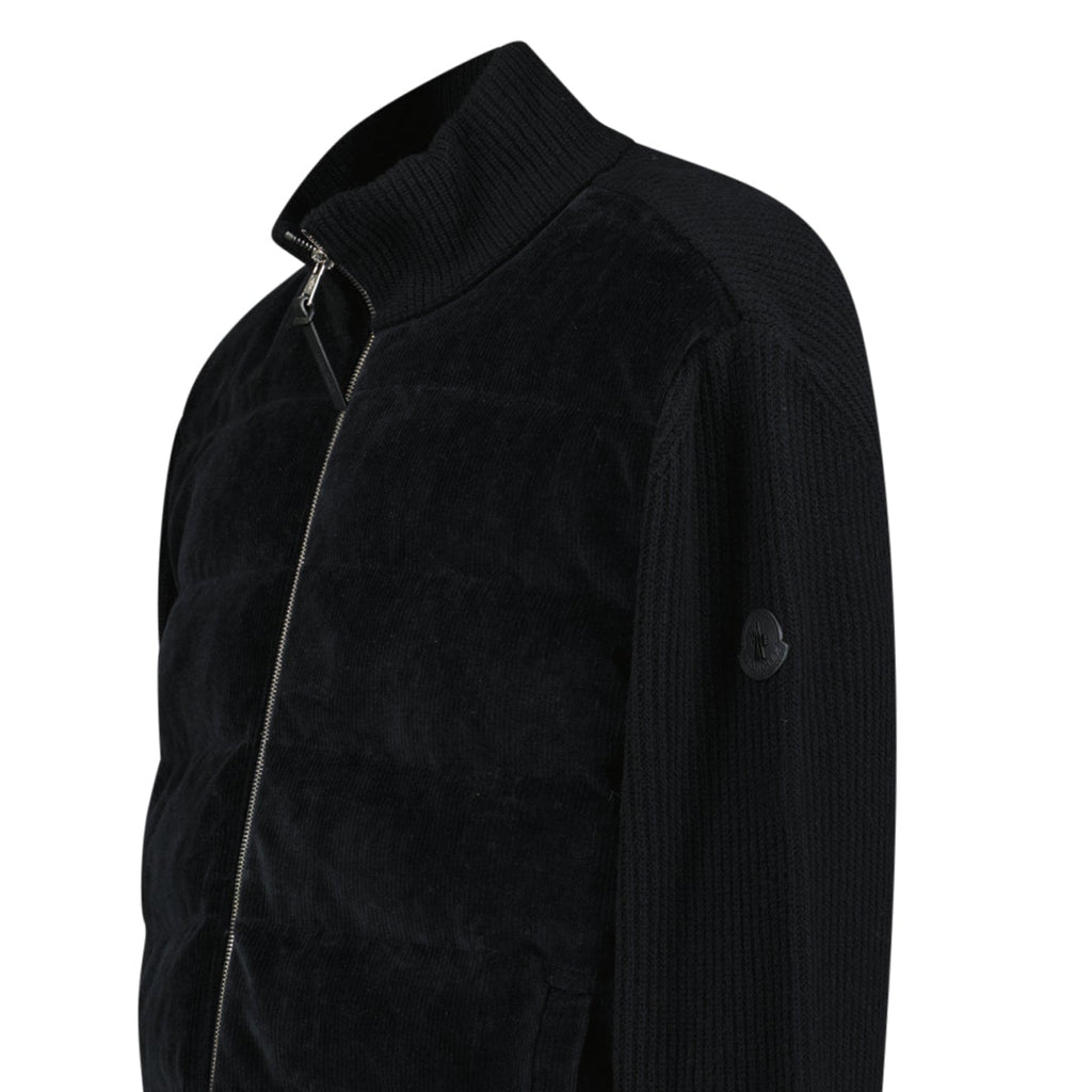 Moncler High-Neck Zip-Up Down Jacket in Black