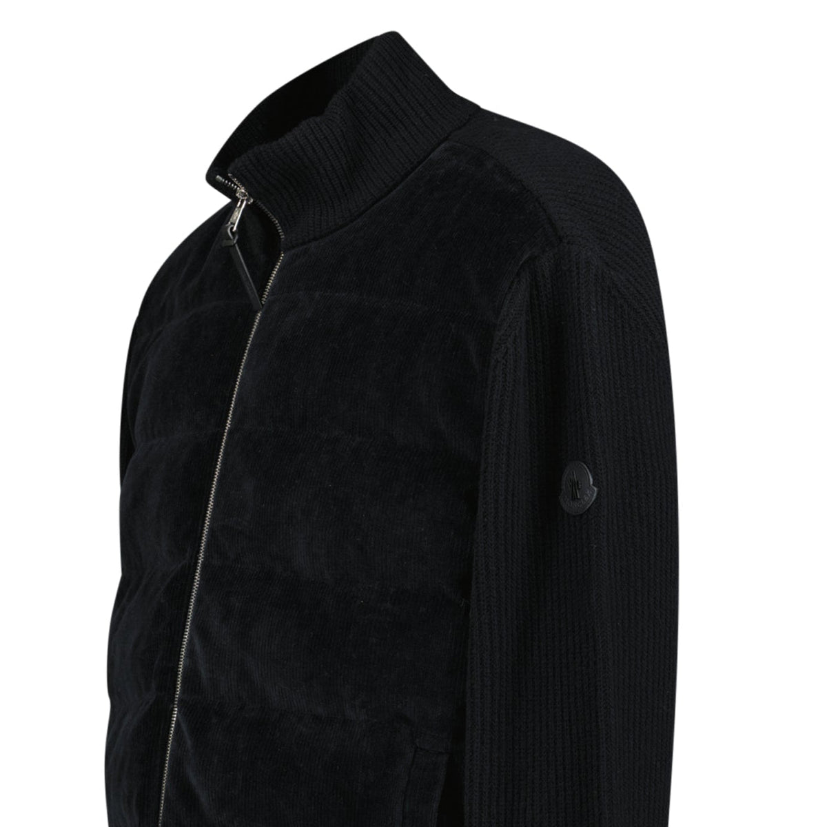 Moncler High-Neck Zip-Up Down Jacket in Black