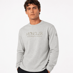 Moncler Khaki 'Tomorrow is Smiling' Print Long Sleeve T-Shirt in Grey
