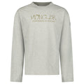 Moncler Khaki 'Tomorrow is Smiling' Print Long Sleeve T-Shirt in Grey