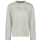 Moncler Khaki 'Tomorrow is Smiling' Print Long Sleeve T-Shirt in Grey
