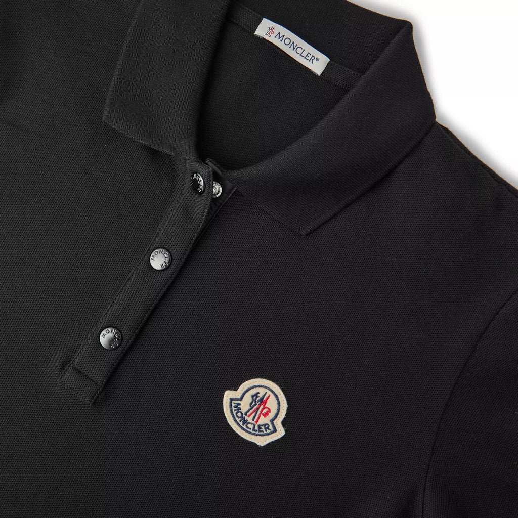 Moncler Logo Badge Polo Shirt in Black