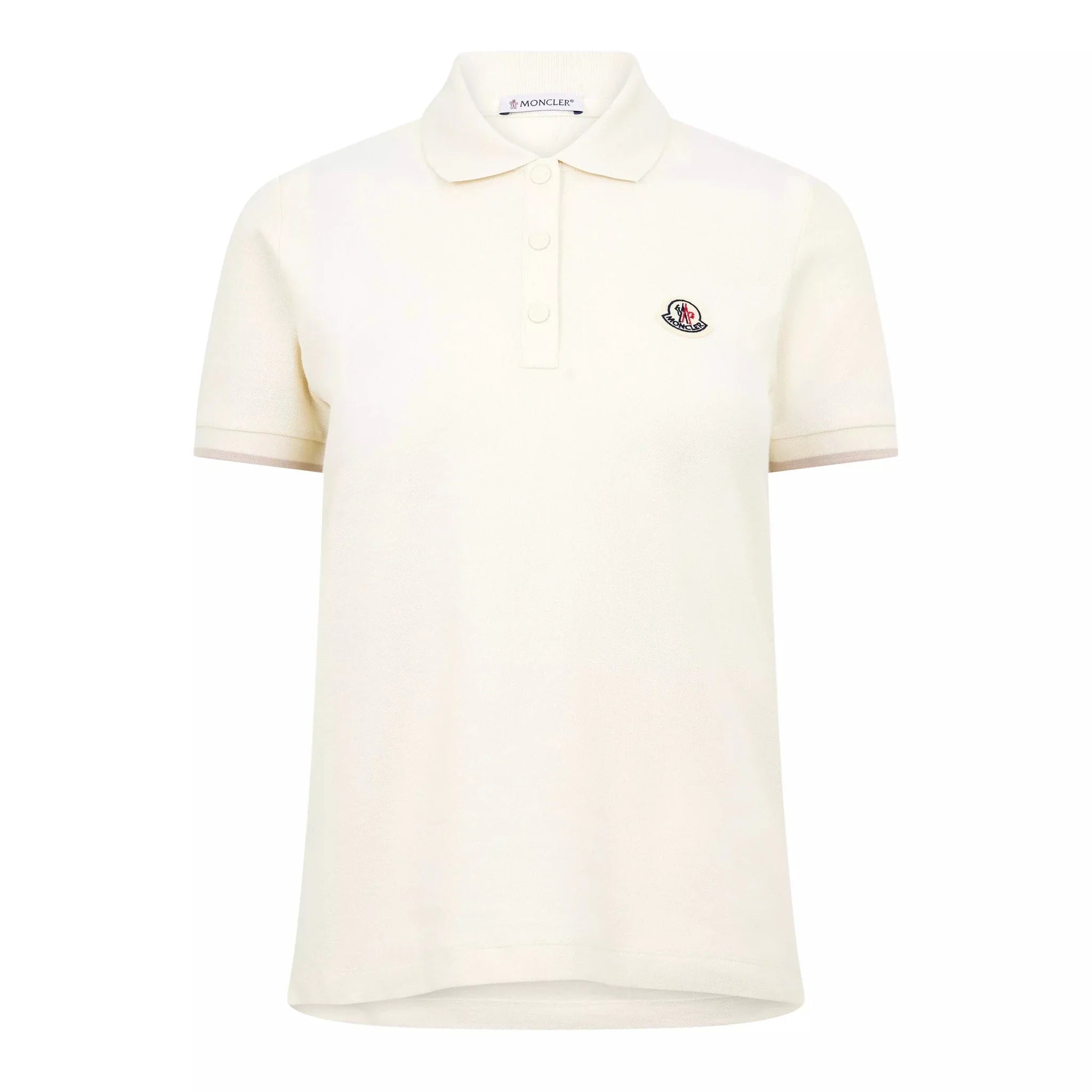 Moncler Logo Badge Polo Shirt in White