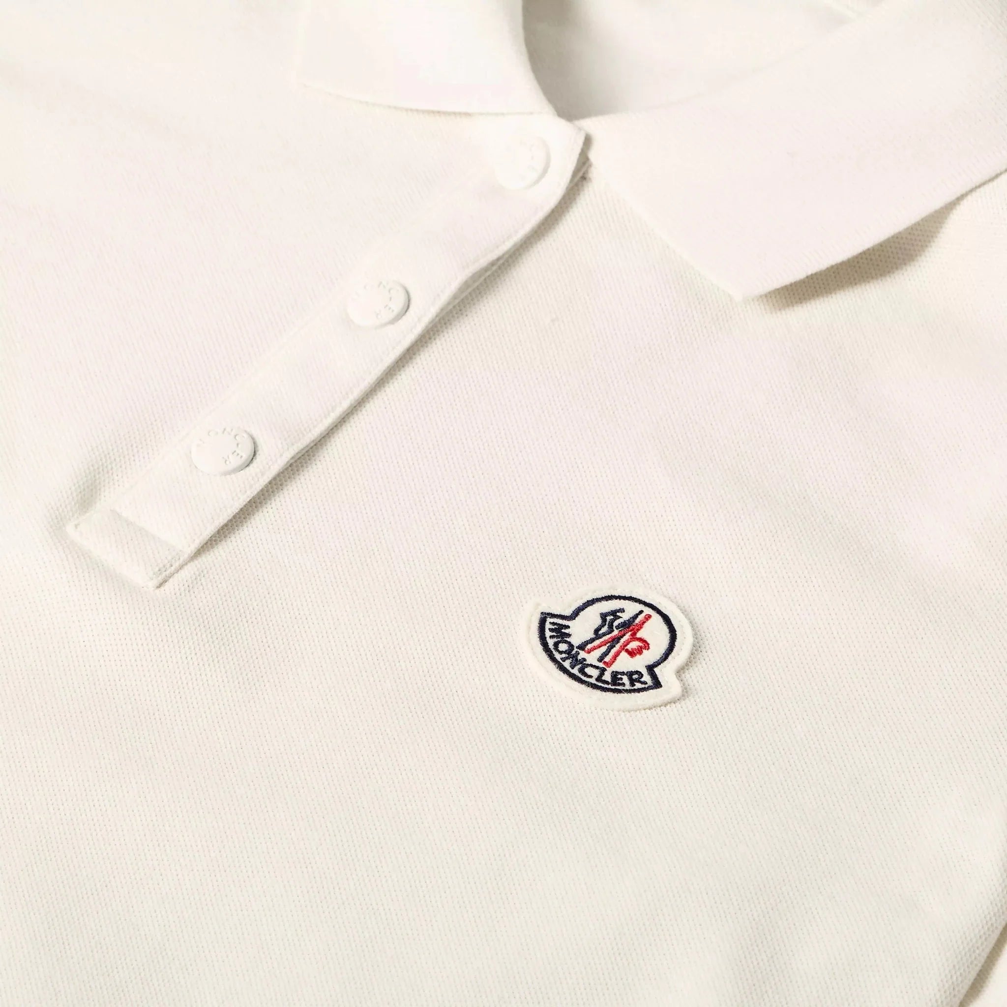 Moncler Logo Badge Polo Shirt in White