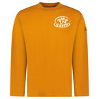 Moncler Logo Print Long Sleeve T-Shirt in Orange