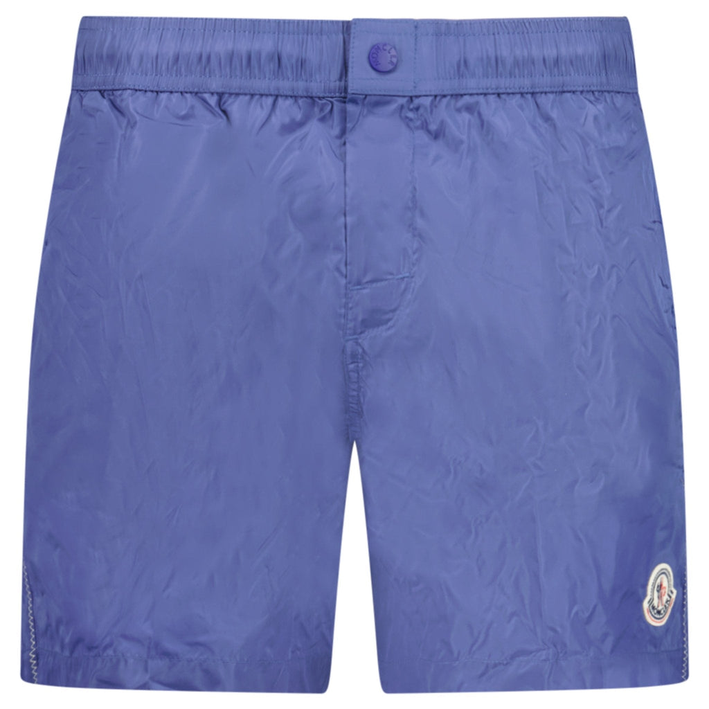 Moncler Logo Swim Shorts in Cobalt Blue