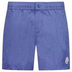 Moncler Logo Swim Shorts in Cobalt Blue