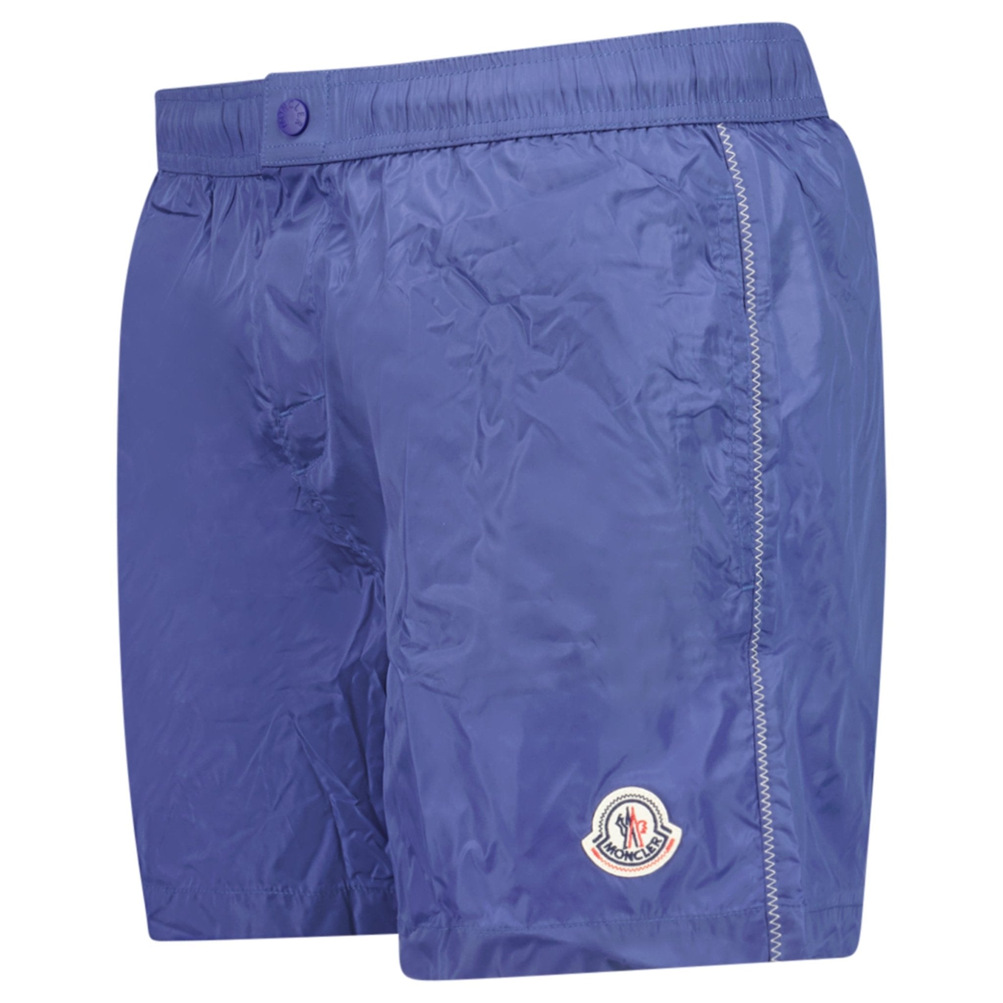 Moncler Logo Swim Shorts in Cobalt Blue