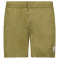 Moncler Logo Swim Shorts in Olive Green
