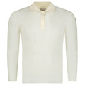 Moncler Long Sleeve Logo Polo Shirt in White
