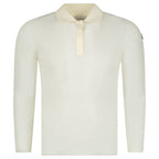 Moncler Long Sleeve Logo Polo Shirt in White
