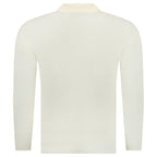 Moncler Long Sleeve Logo Polo Shirt in White