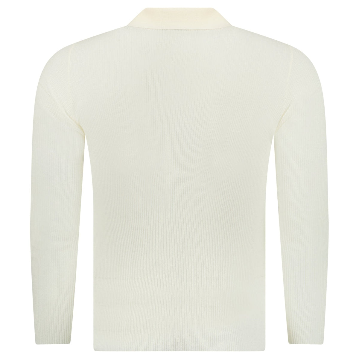 Moncler Long Sleeve Logo Polo Shirt in White