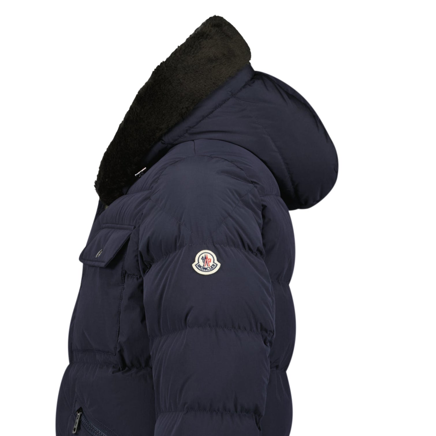 Moncler Marcelettes Quilted Down Jacket in Navy