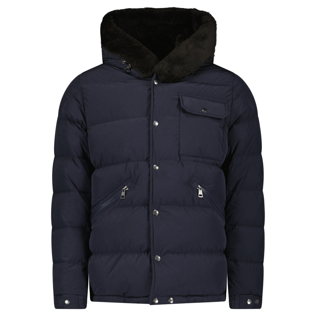 Moncler Marcelettes Quilted Down Jacket in Navy