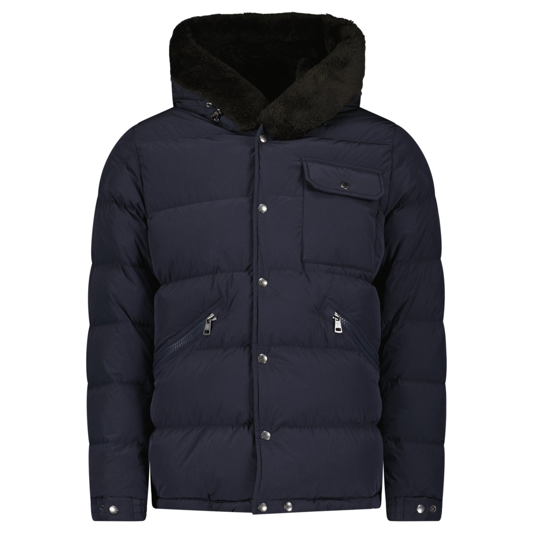 Moncler Marcelettes Quilted Down Jacket in Navy