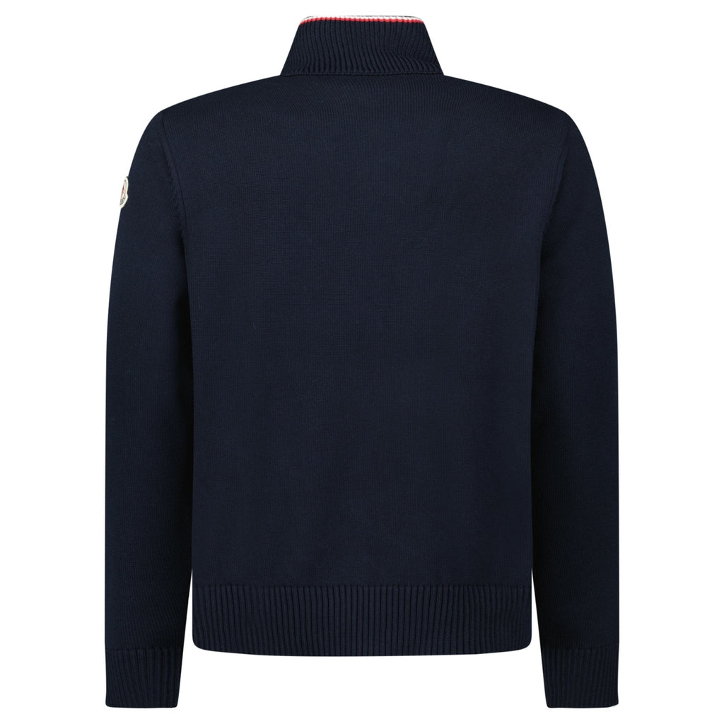 Moncler Down-Panelled Cotton Cardigan in Navy
